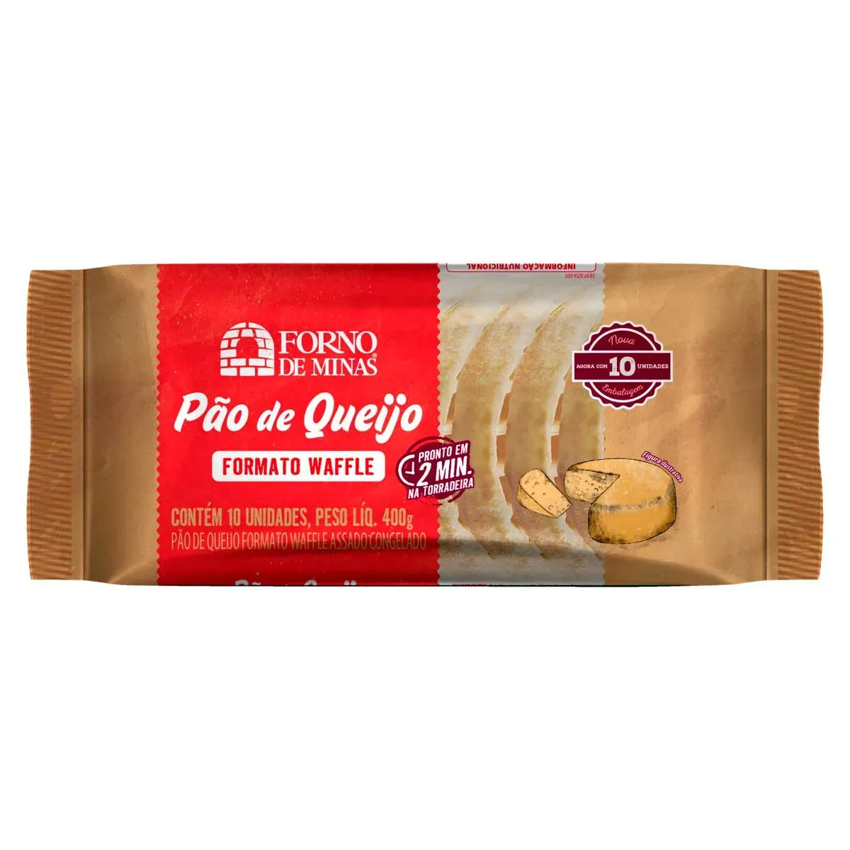 Pão de Queijo Waffle Forno de Minas 400G 10UN