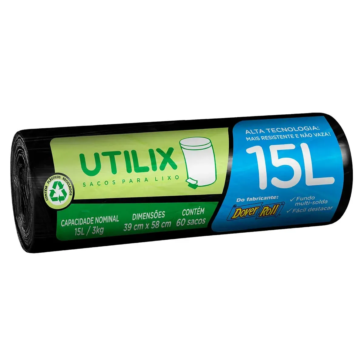 Saco de Lixo Utilix Preto com 15L 60UN