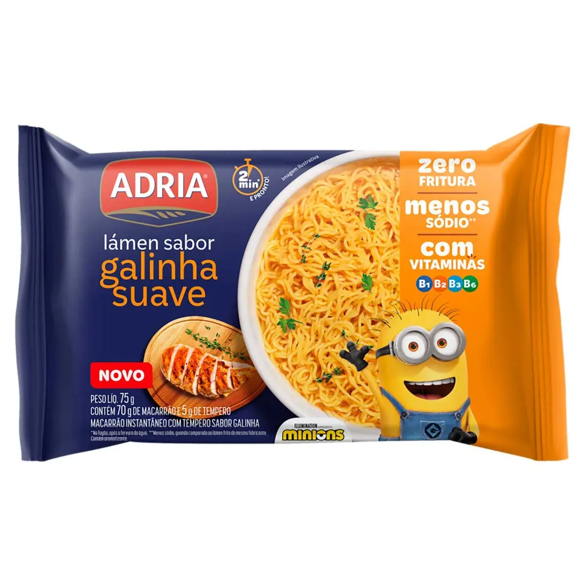 Macarrão Instantâneo Lámen Galinha Suave Adria 75G