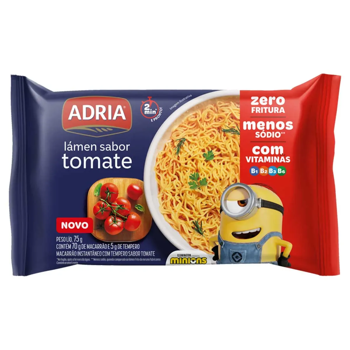 Macarrão Instantâneo Lámen Tomate Adria 75G