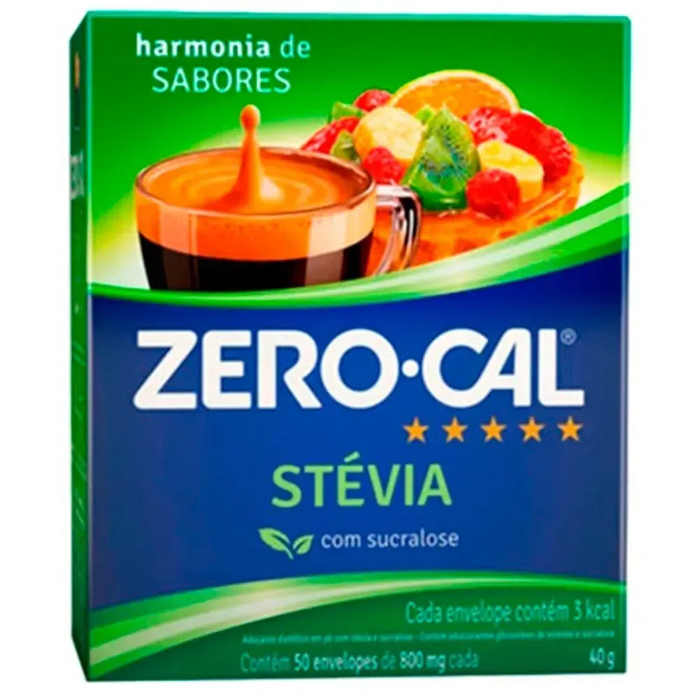 Adoçante em Pó Stévia Sucralose Zero Cal 50UN