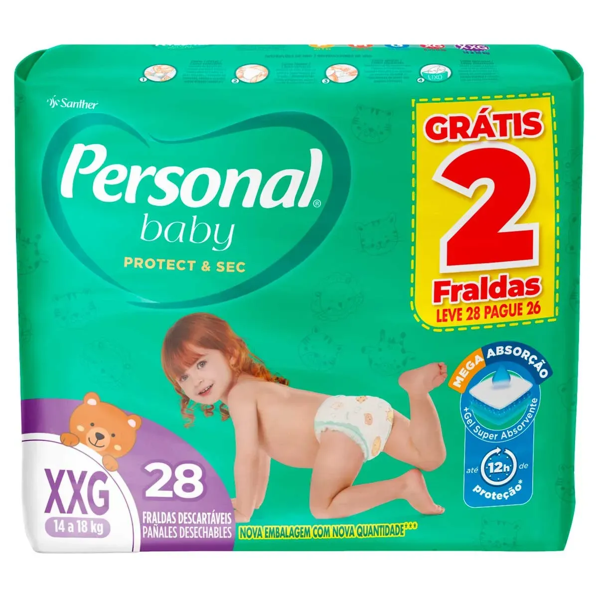 Fralda Descartável Infantil Baby Personal 26UN