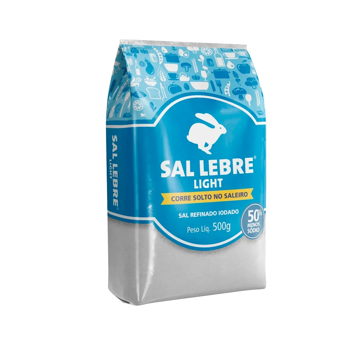 Sal Iodado Branco Light Lebre 500G
