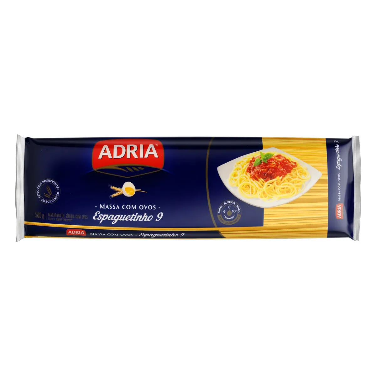 Macarrão Sêmola Ovos Espaguetinho 9 Adria 500G