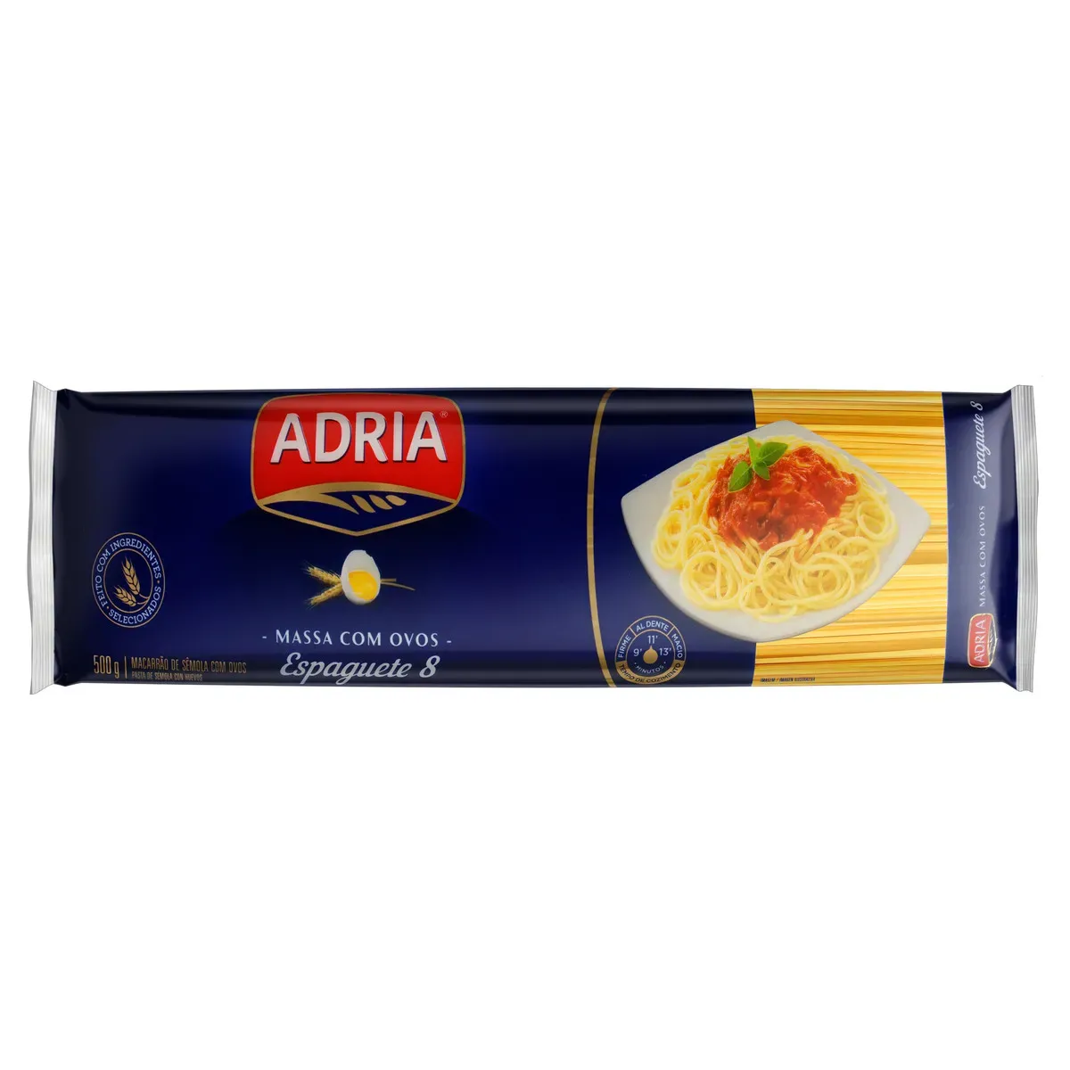 Macarrão de Sêmola com Ovos Espaguete 8 Adria 500G