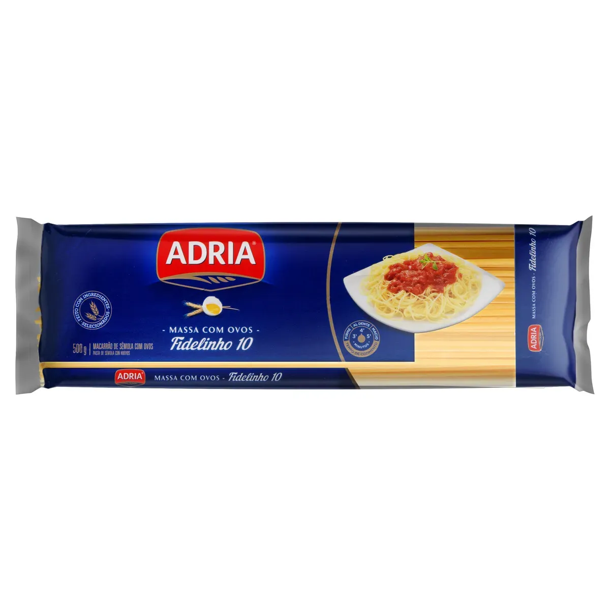 Macarrão Sêmola Ovos Fidelinho 10 Adria 500G