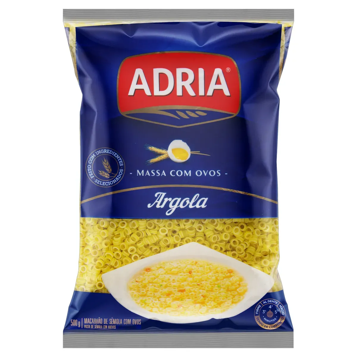 Macarrão de Sêmola com Ovos Argola Adria 500G