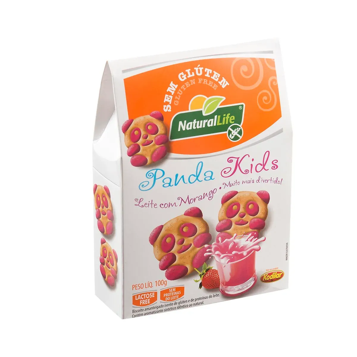 Biscoito Leite com Morango Panda Kids 100G