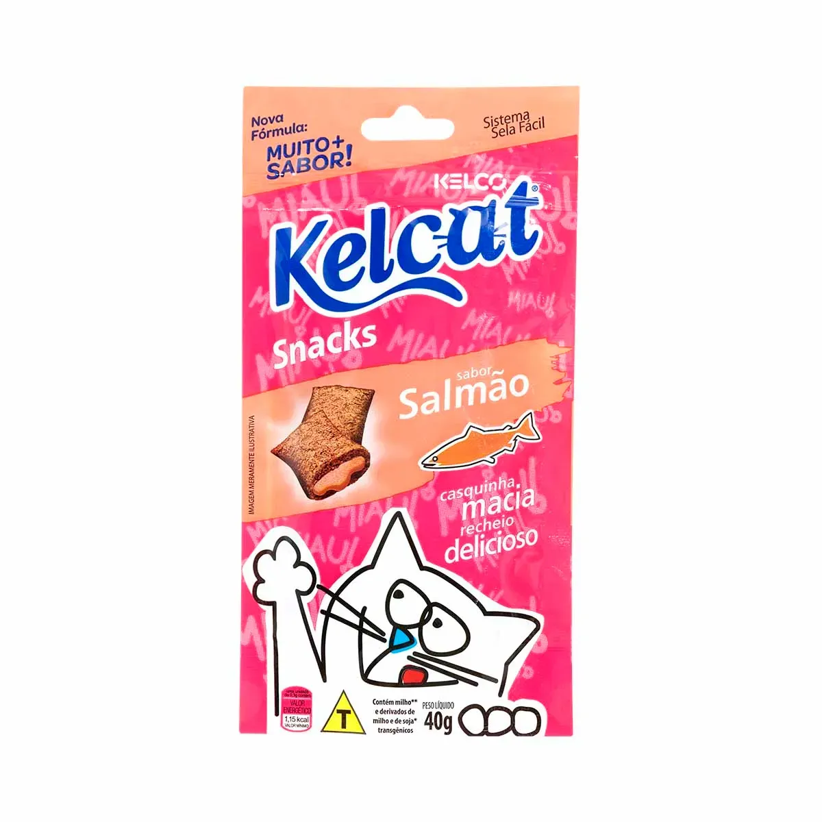 Snacks de Salmão para Gatos Kelcat 40G