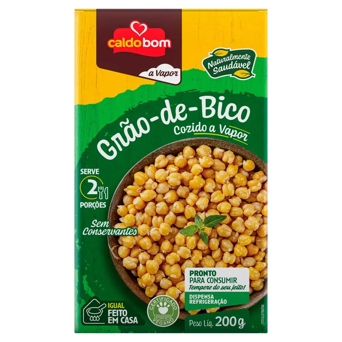 Grão-de-Bico Cozido no Vapor Caldo Bom 200G
