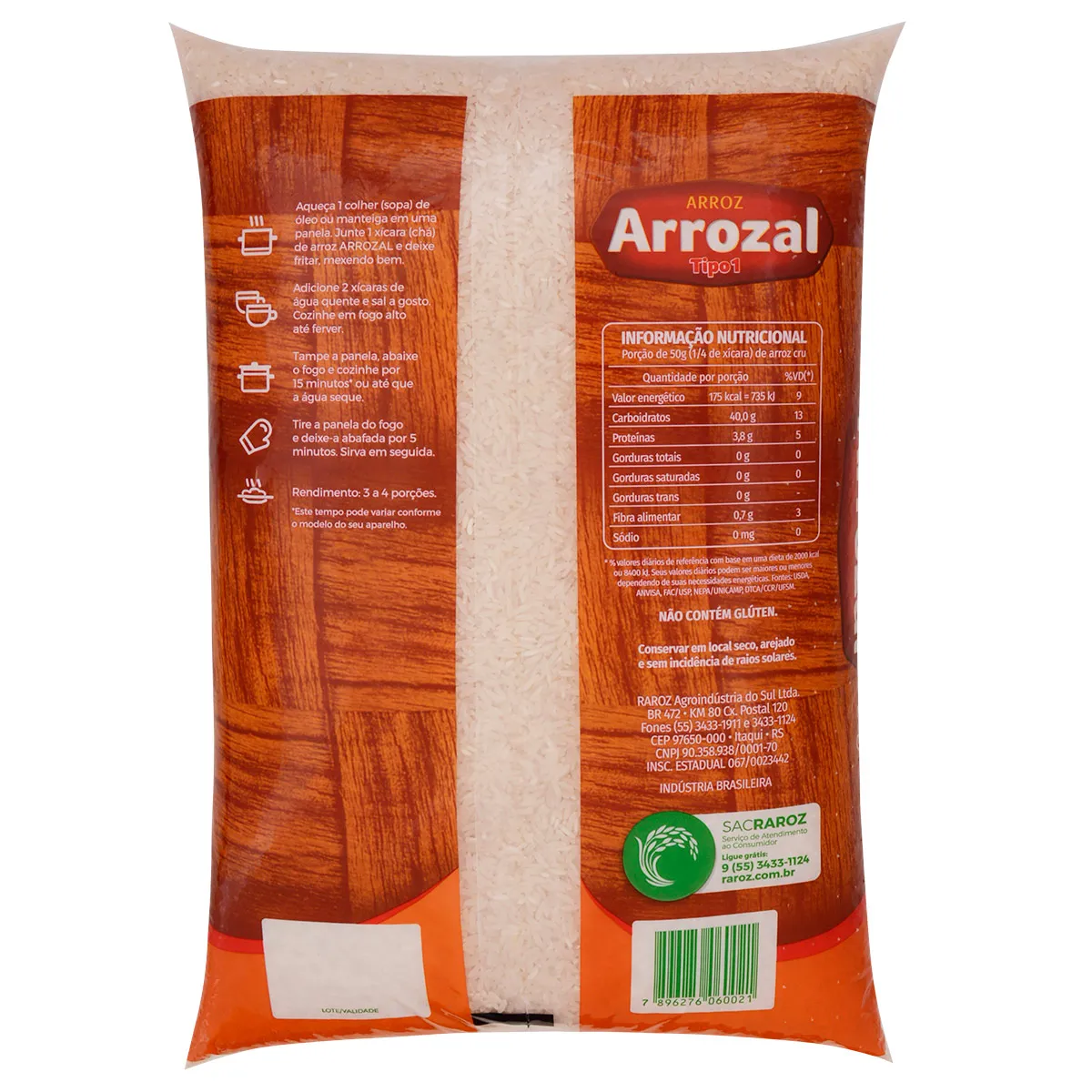 ARROZ AGULHINHA ARROZAL T1 Produto 5KG