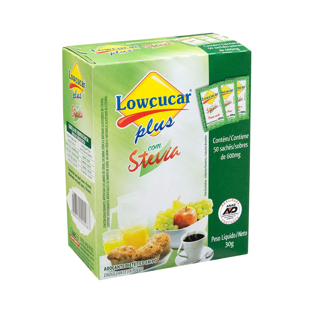 Adoçante em Pó com Stevia Lowçúcar Plus 40G 50UN