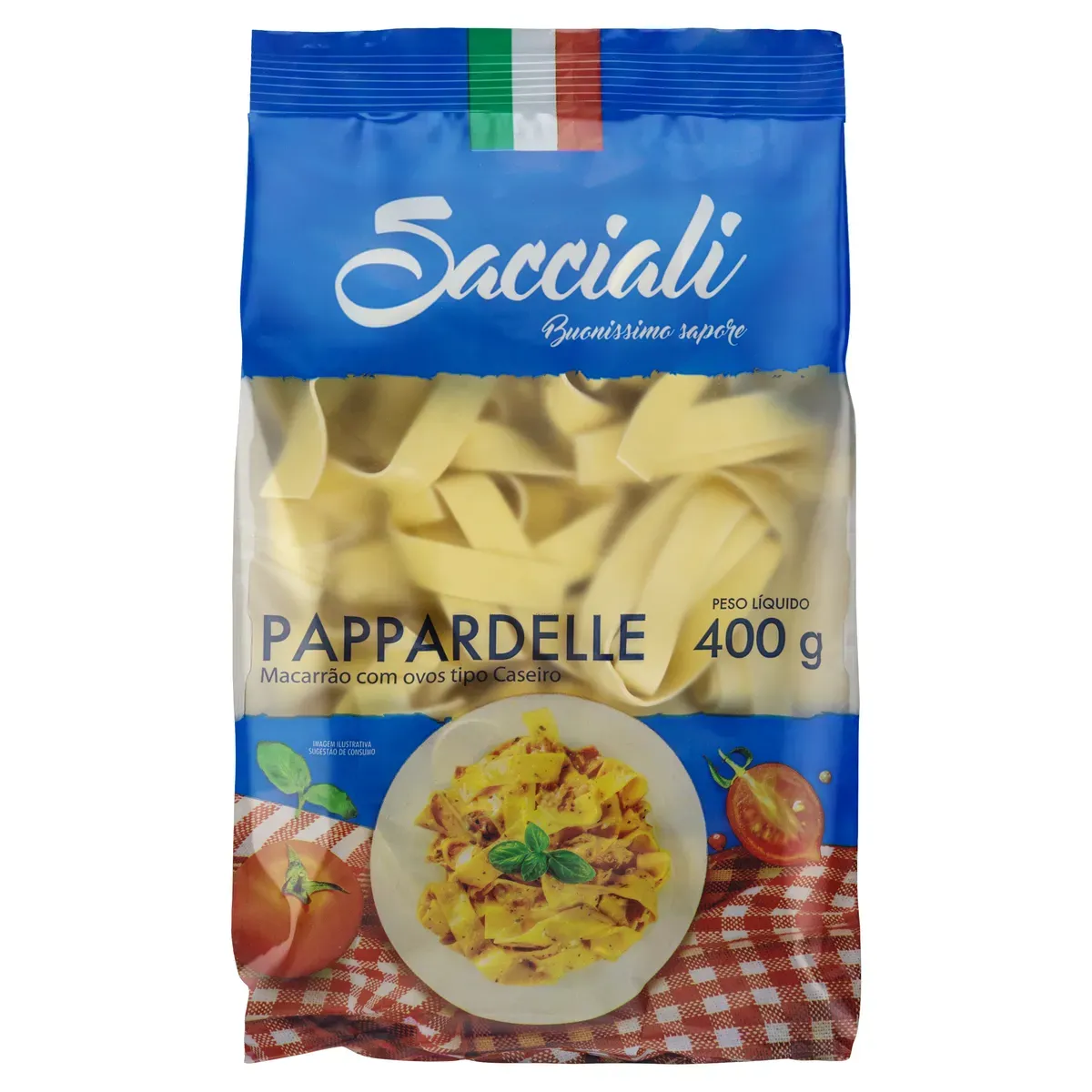 Macarrão Ovos Caseiro Pappardelle Sacciali 400G