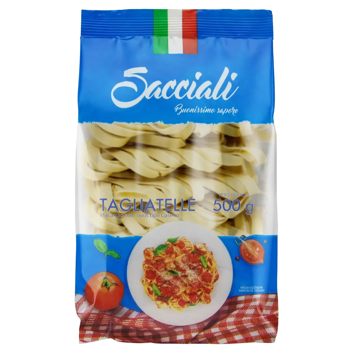 Macarrão Ovos Caseiro Tagliatelle Sacciali 500G
