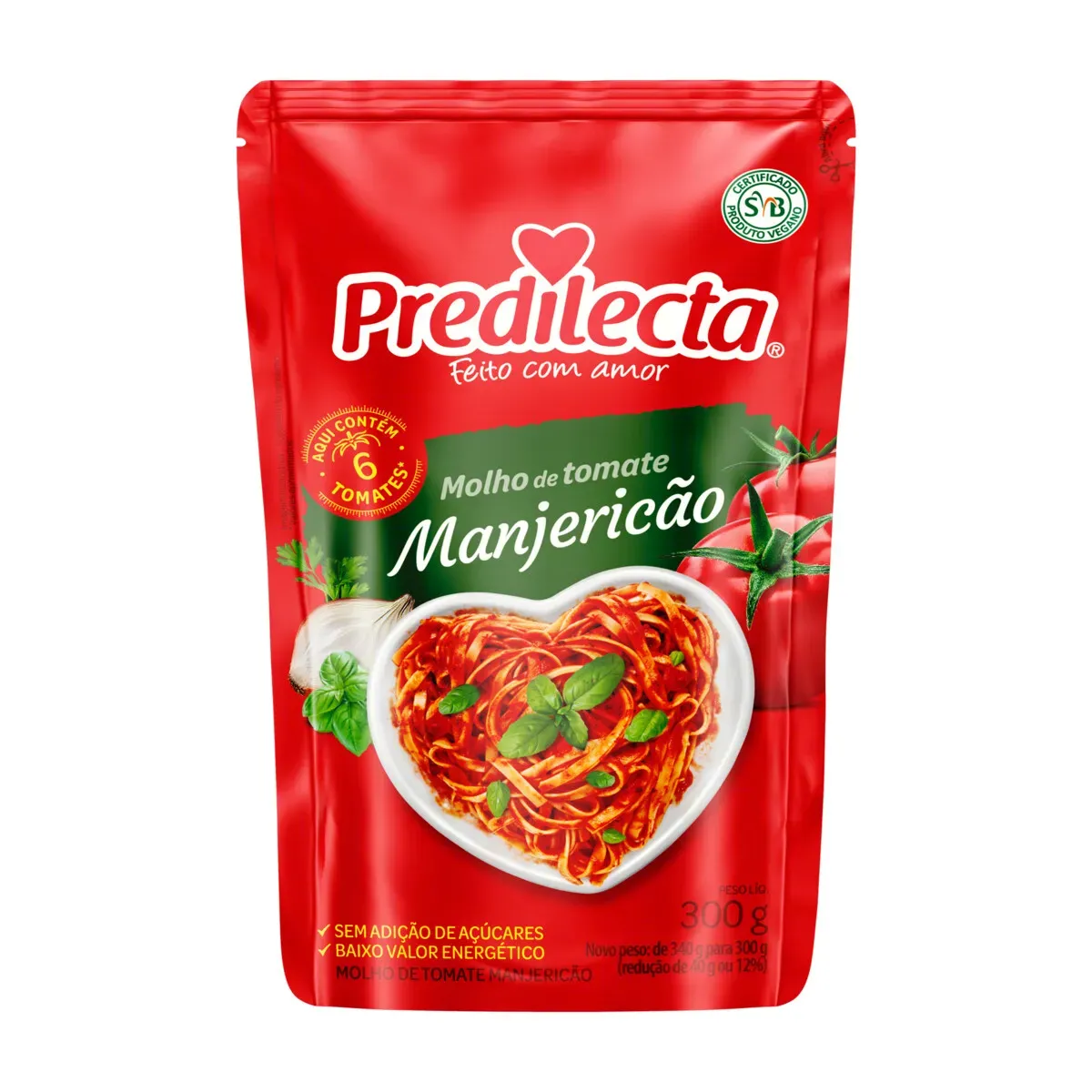Molho Tomate Manjericão sem Adição Predilecta 300G