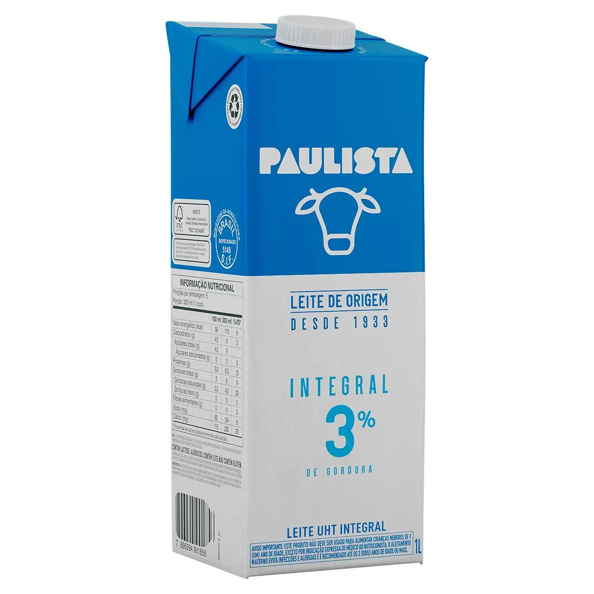 Leite Integral Paulista 1L