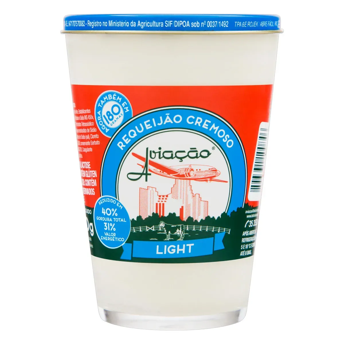 Requeijão Cremoso Light Copo Aviação 180G