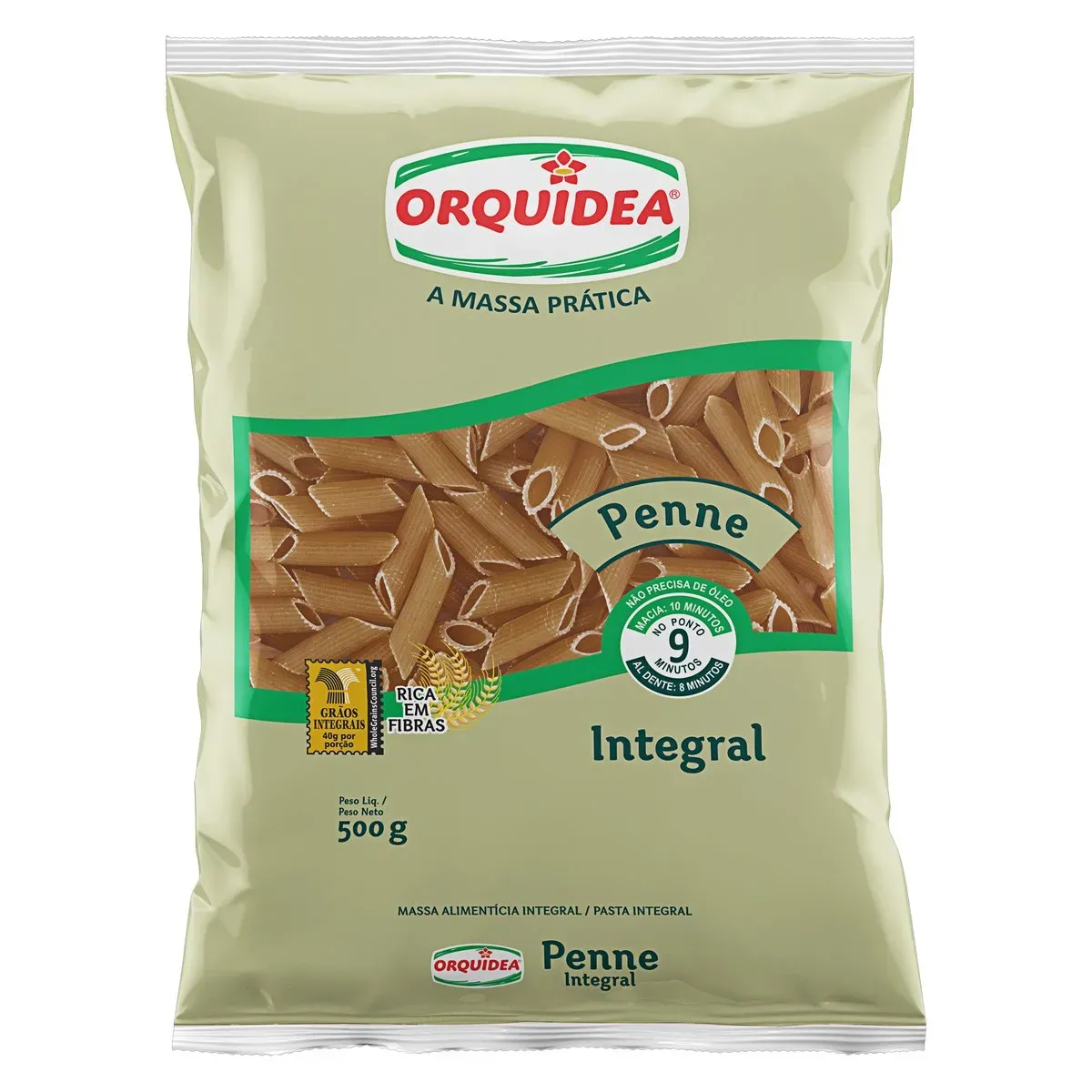 Macarrão de Trigo Integral Penne Orquídea 500G