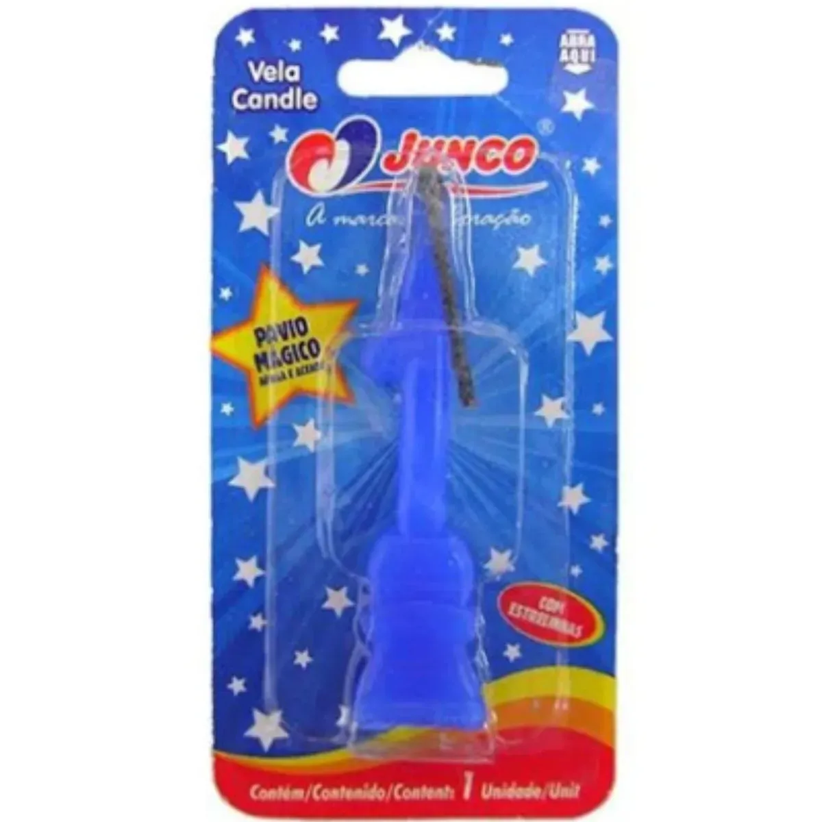 Vela De Aniversário Número 1 Azul Junco UN