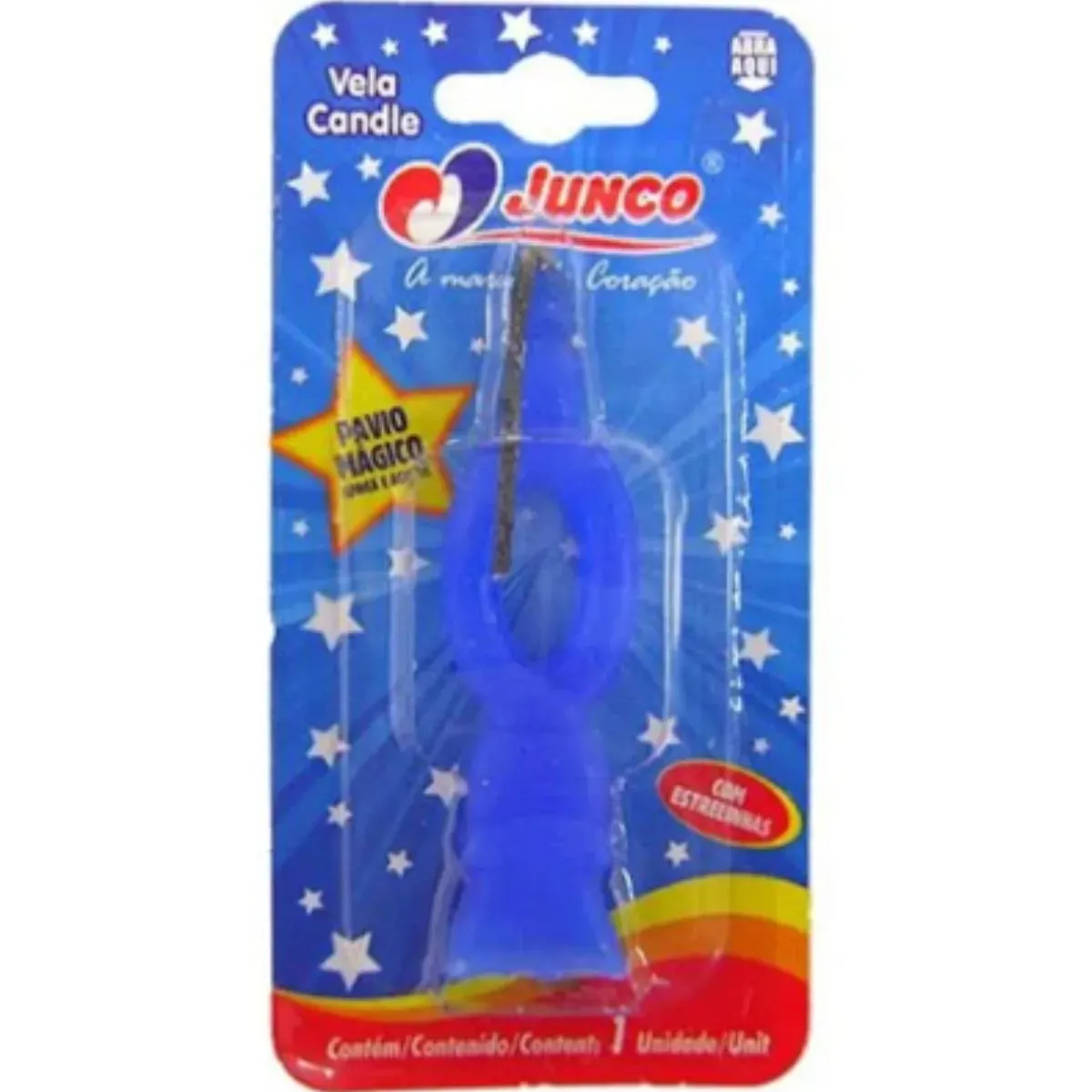 Vela De Aniversário Número 0 Azul Junco UN