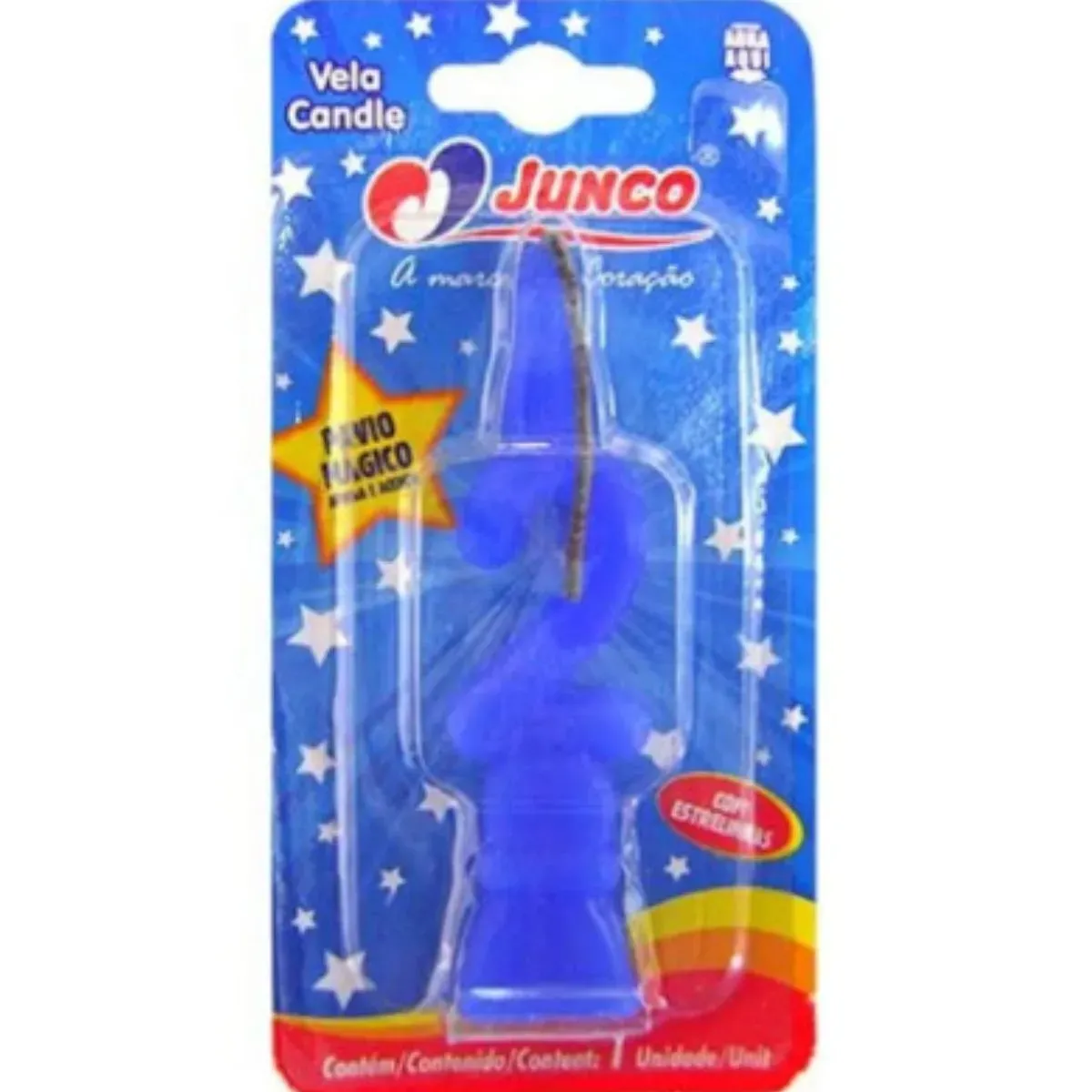 Vela De Aniversário Número 2 Azul Junco UN