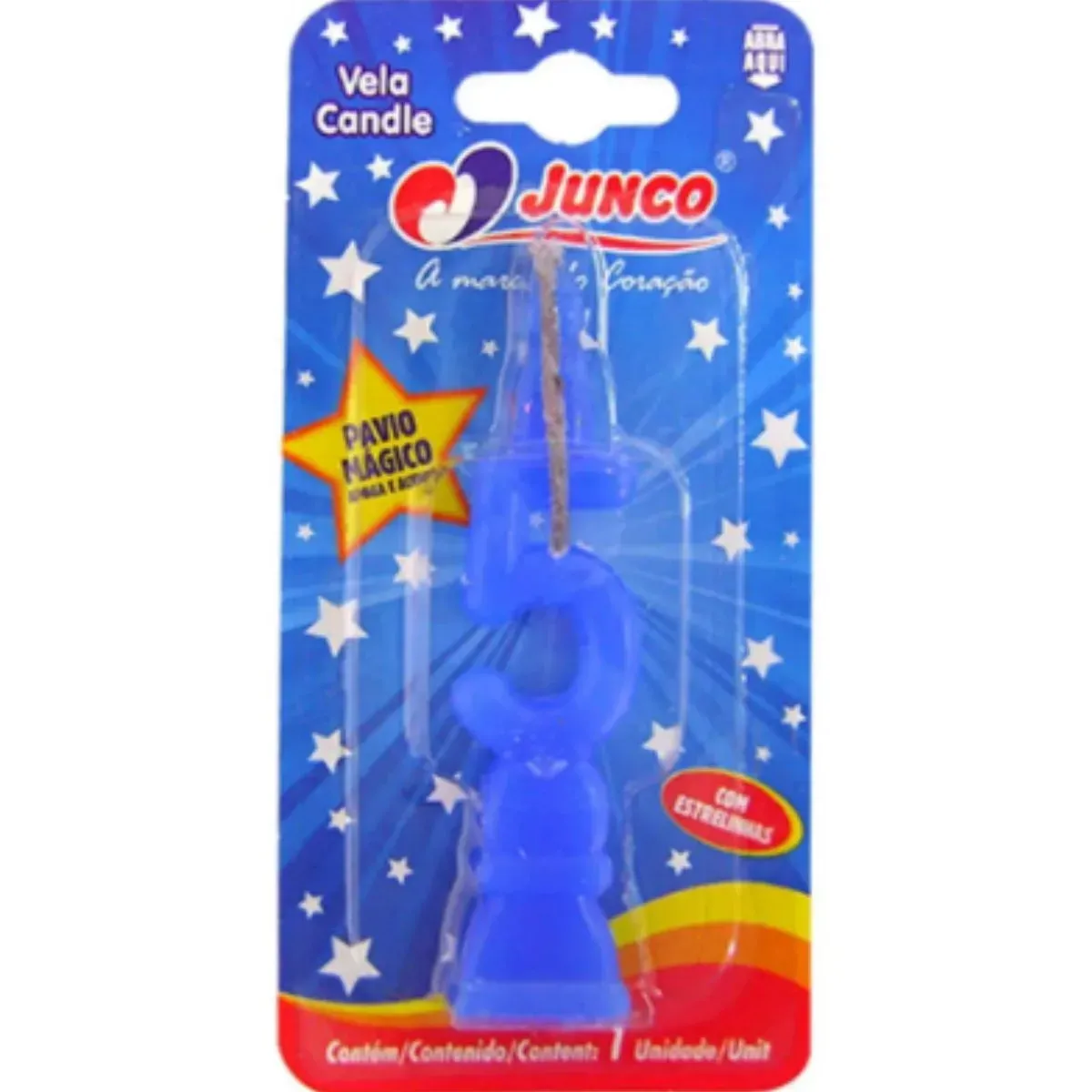 Vela De Aniversário Número 5 Azul Junco UN