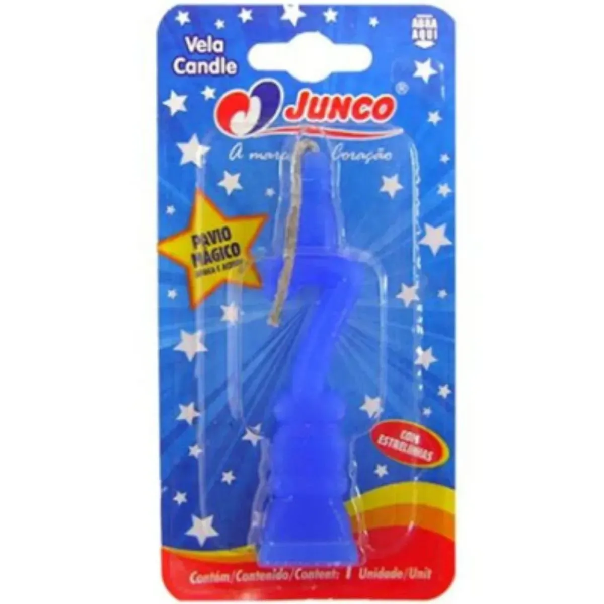 Vela De Aniversário Número 7 Azul Junco UN