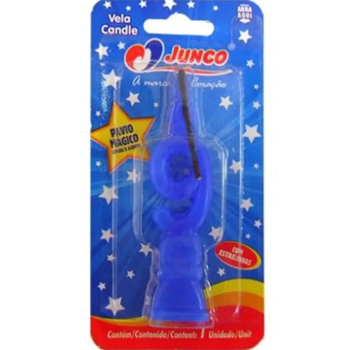 Vela De Aniversário Número 9 Azul Junco UN