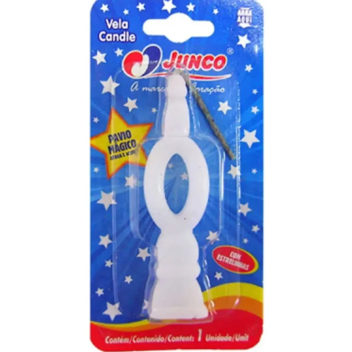 Vela De Aniversário Número 0 Branca Junco UN