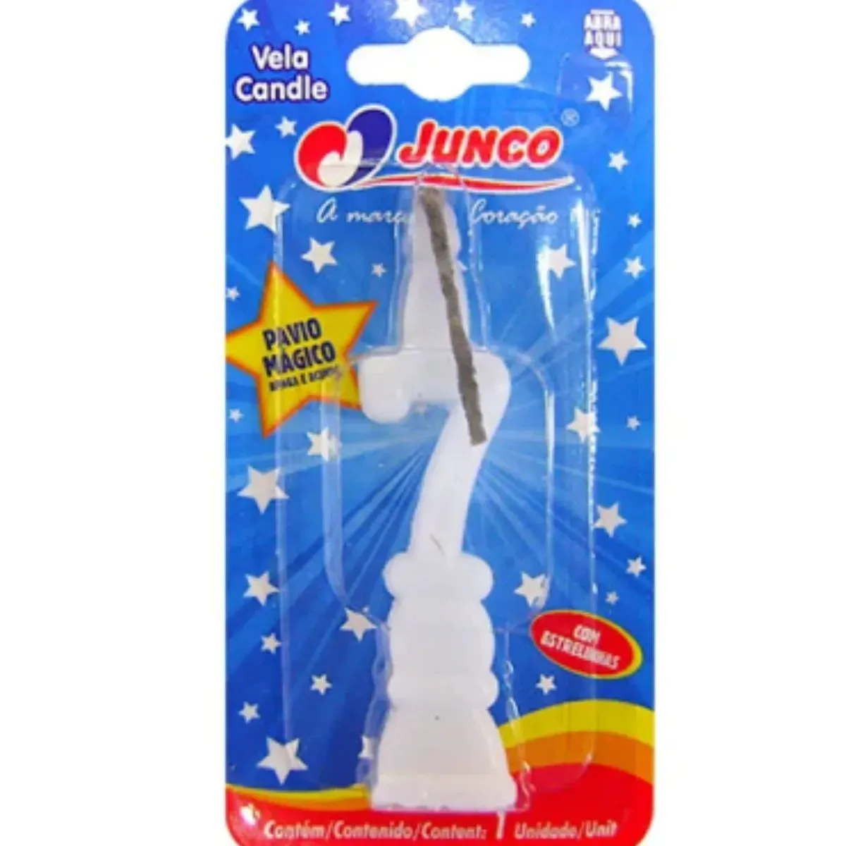 Vela De Aniversário Número 7 Branco Junco UN