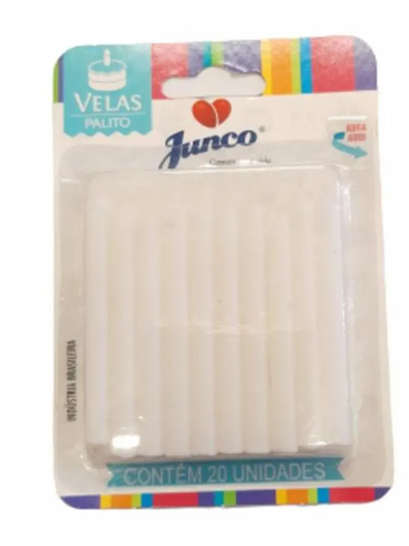 Vela Aniversário Palito Branca Junco 20UN