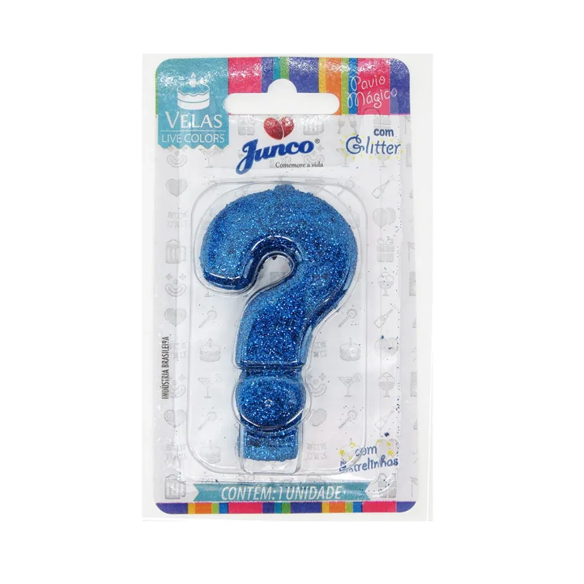 Vela Aniversário Live Colors Glitter Junco UN