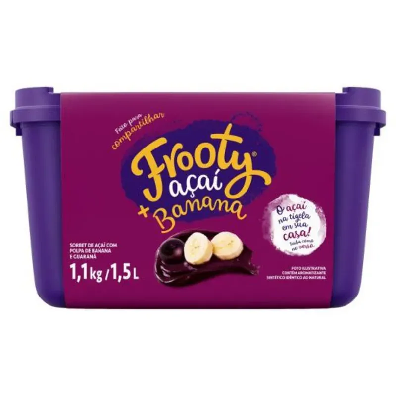 Açaí com Polpa de Banana e Guaraná Frooty 1,5L