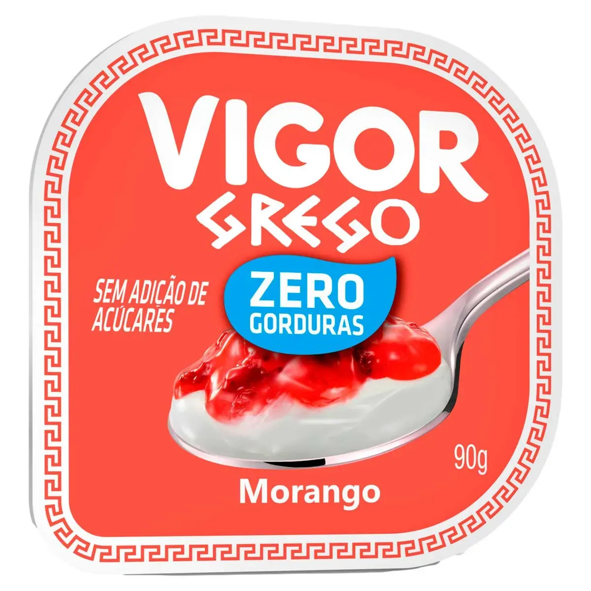 Iogurte Desnatado Grego Calda Morango Vigor 90G
