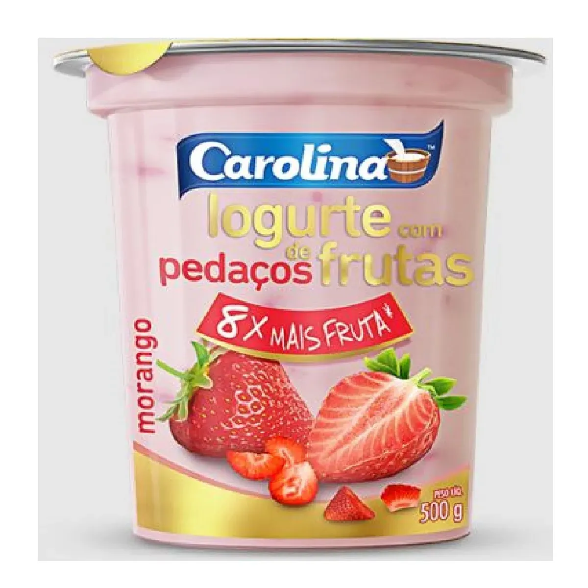 Iogurte com Pedaços de Fruta Carolina Morango 500G