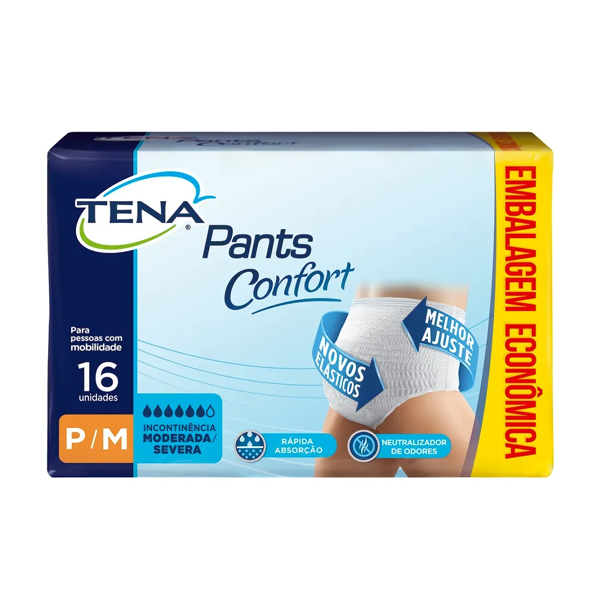 Roupa Descartável Tena, P-M, Pants 16 uni UN