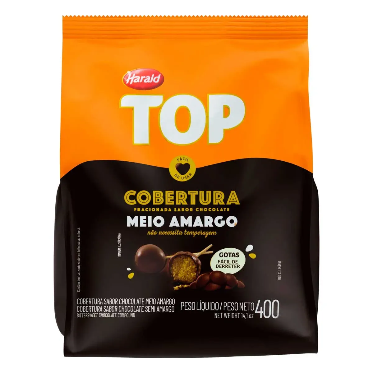 Cobertura em Gotas Chocolate Meio Amargo 400G