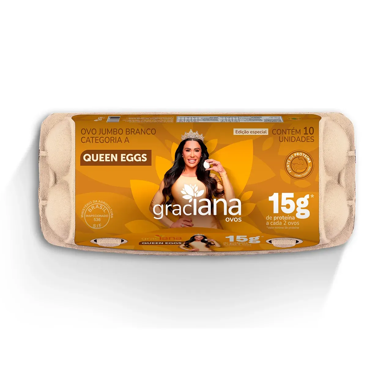 Ovos Brancos Jumbo Graciana Estojo 10UN