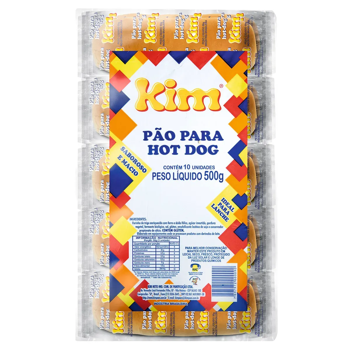 Pão de Cachorro de Quente Kim 500G