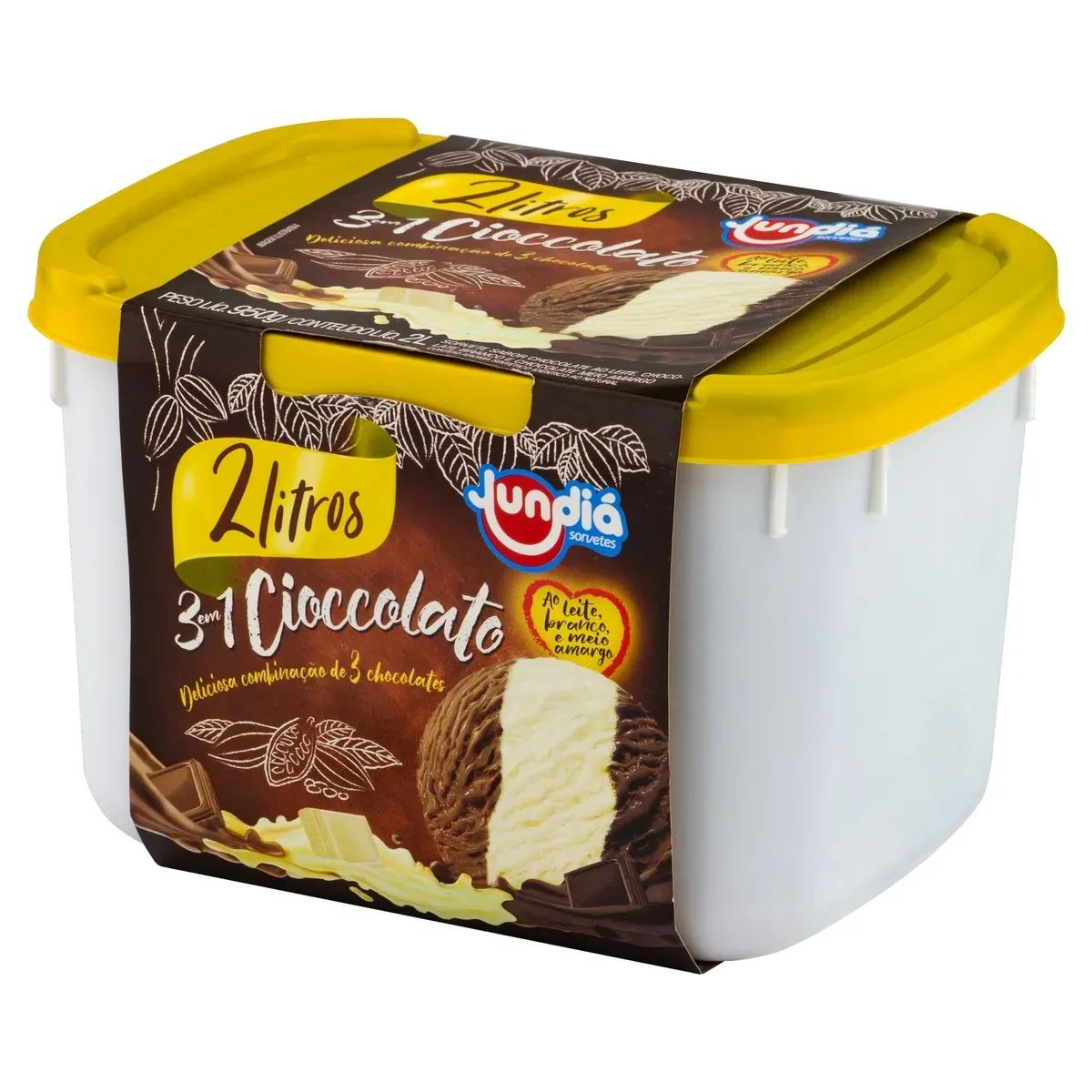 Sorvete Cioccolato 3 em 1 Jundiá 2L