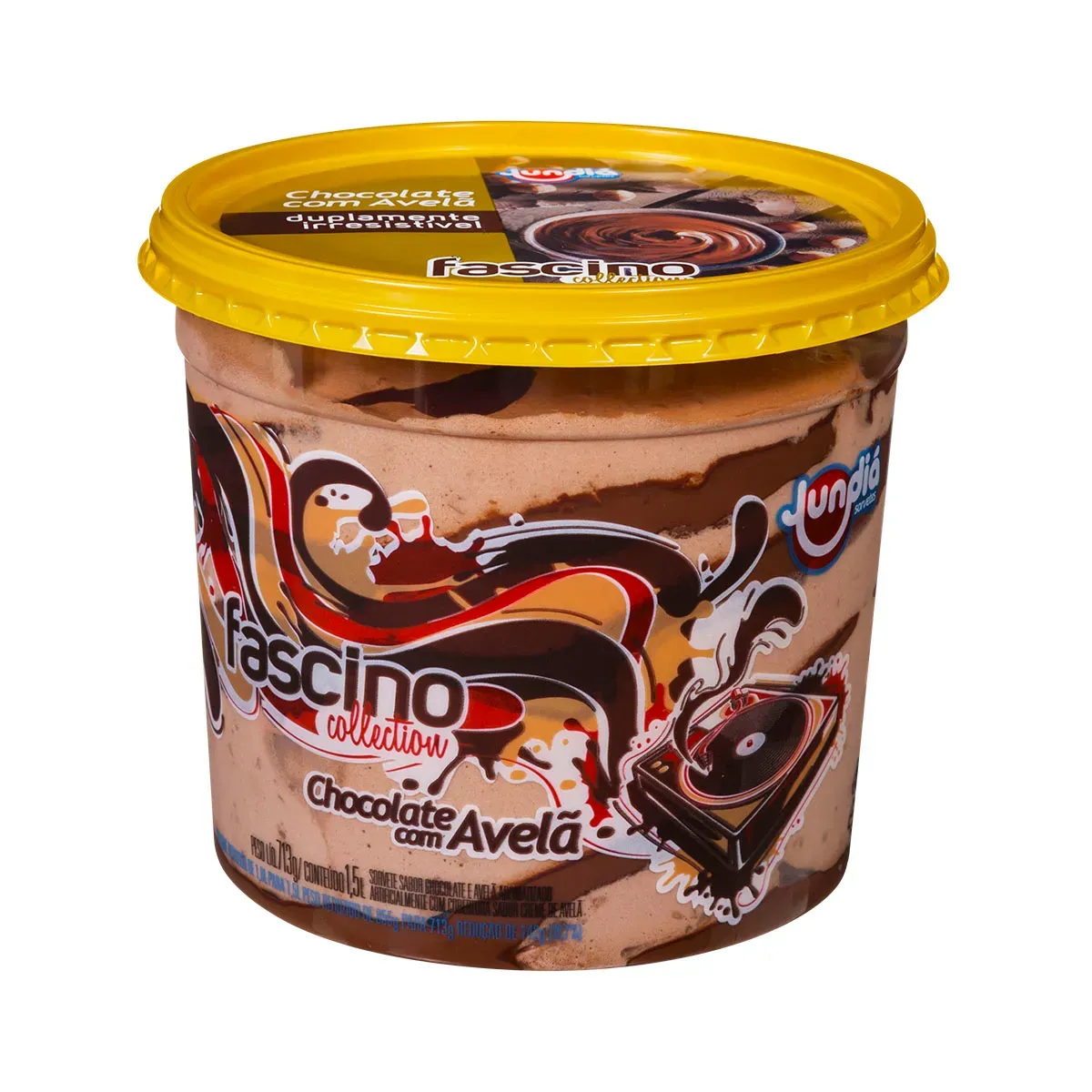 Sorvete Chocolate Avelã Fascino Jundiá 1,5L