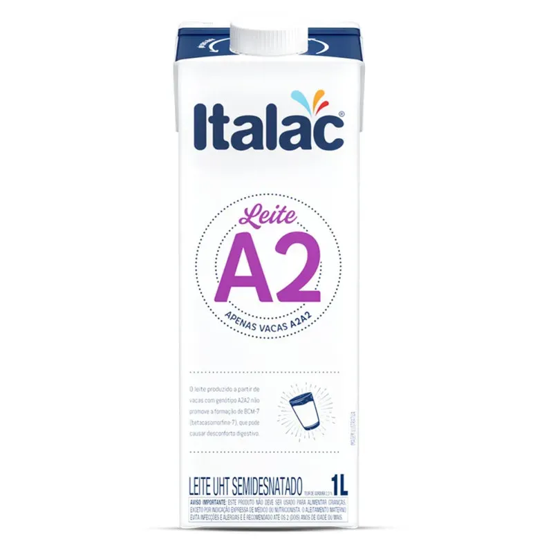 Leite A2 Semidesnatado Italac 1L