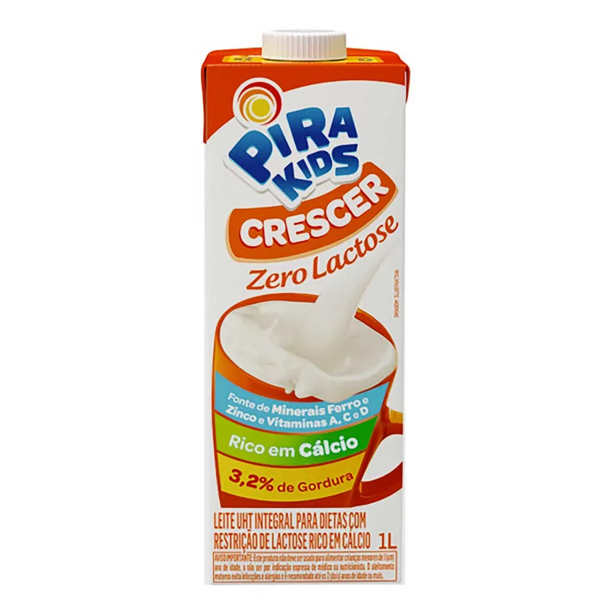 Leite Integral Pirakids Crescer Zero Lactose 1L