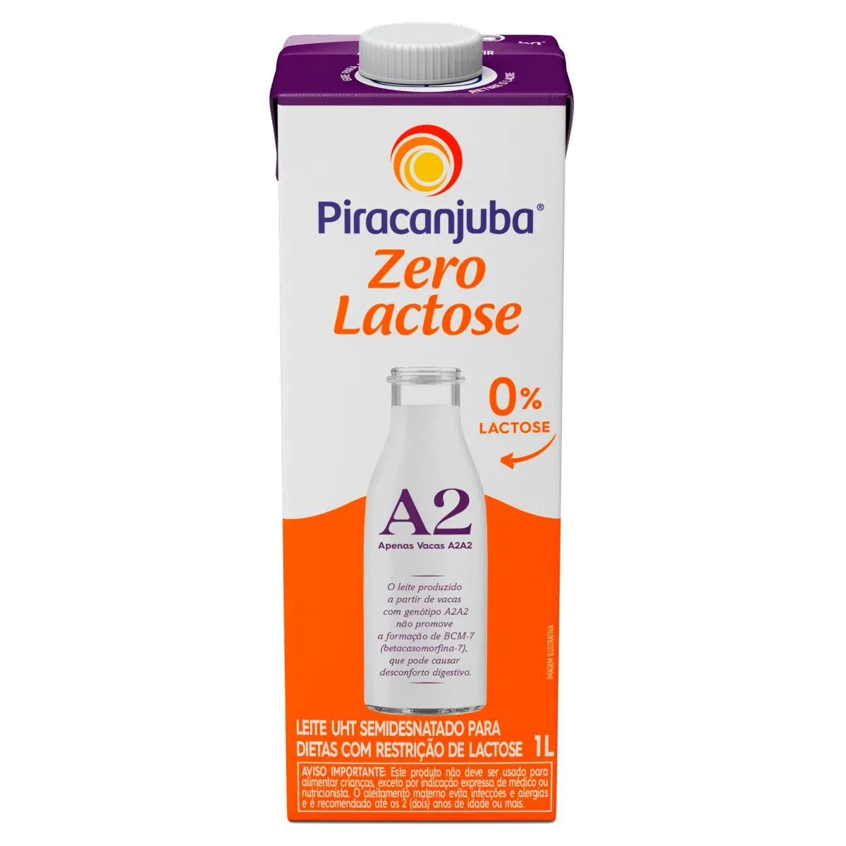 Leite Tipo A2A2 Semidesnatado Zero Piracanjuba 1L