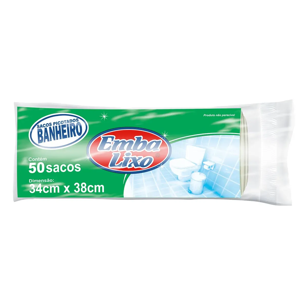 Saco de Lixo Embalixo Banheiro Branco com 8L 50UN