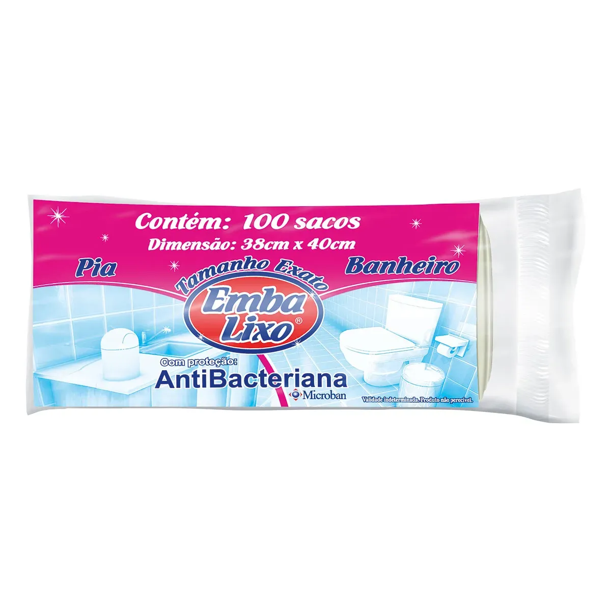 Saco Lixo Embalixo Antibactéria Pia 12L 100UN