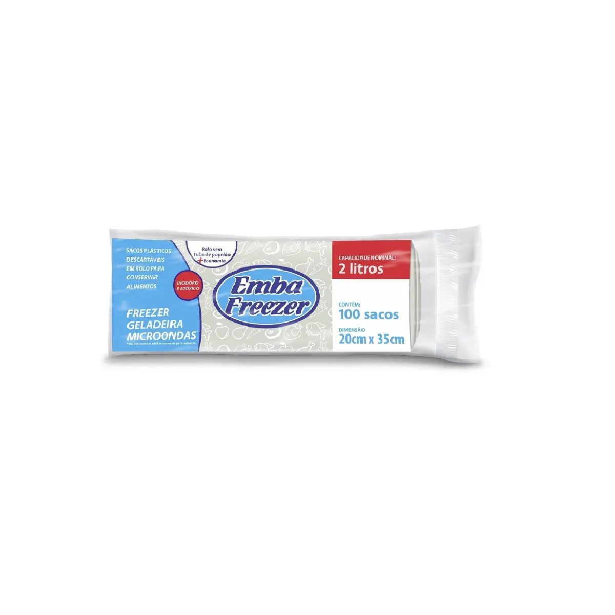 Saco para Freezer Embafreezer Branco com 3L 100UN