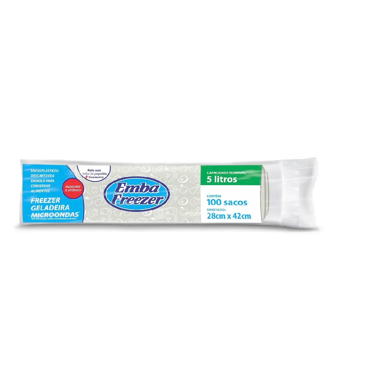 Saco para Freezer Embafreezer Branco com 5L 100UN