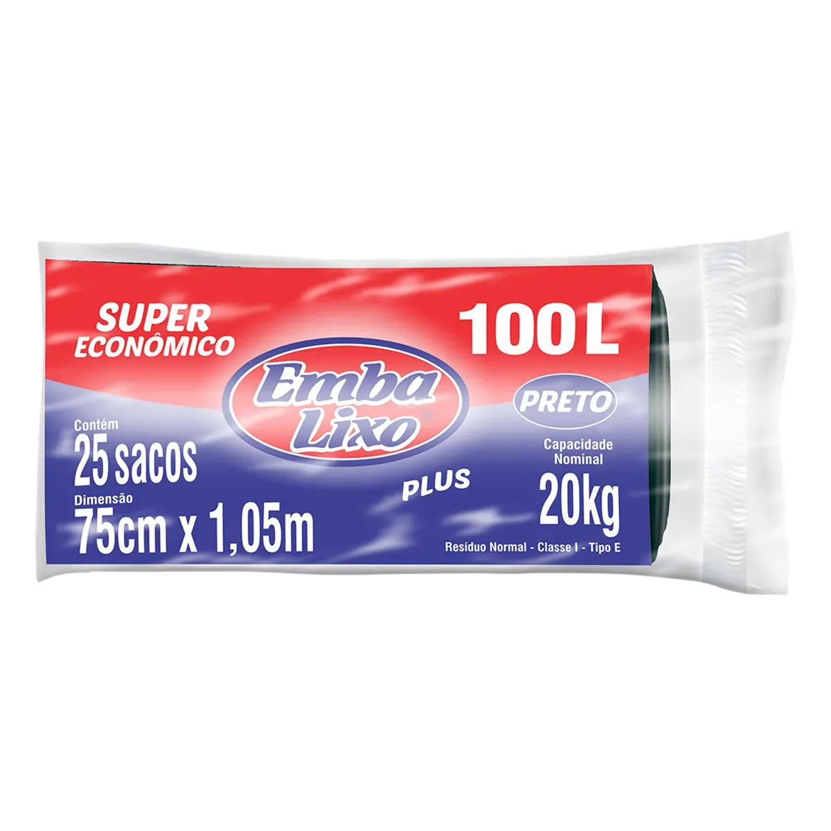 Saco de Lixo Embalixo Super Preto com 100L 25UN