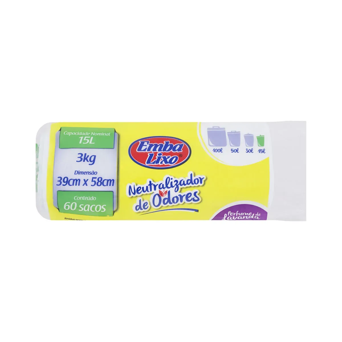 Sacos Plásticos Lixo Neutralizador Odores 60UN